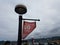 Red celebrating 50 years sign in Newport, Oregon