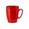 Red ceramic coffee mug and tea cup isolated mockup