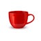 Red ceramic coffee mug and tea cup mockup design