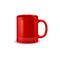 Red ceramic coffee mug, tea cup mockup, tableware