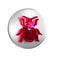 Red Chafer beetle icon isolated on transparent background. Silver circle button.