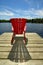 Red Chair On Deck Vertical