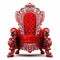 A red chair with a red velvet upholstered seat