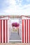 Red Changing Booths at the beach in Santa Margherita Ligure