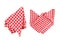 Red checkered folded napkin,picnic cloth,checked kitchen towel