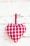 Red checkered heart shape hanging - greeting card - country styl