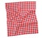 Red checkered square towel top view.Picnic blanket.Dish cloth isolated