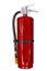 Red chemical fire extinguishers isolated