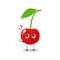 Red cherry character with cute expressions, curious, berry