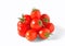 Red cherry tomatoes on white background, isolate,