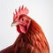 Red Chicken Head Portrait: Hyperrealistic Scanner Photography In 8k Resolution