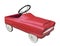 Red child pedal car isolated.