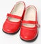 Red children\'s varnished shoes