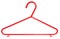 Red childrens plastic coat hanger cutout