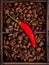 Red chili and coffee beans