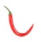 Red chili pepper in hook shape.