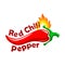 Red Chili Pepper icon. Extra spicy pepper icon illustration isolated on white background.