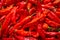 Red chili peppers, closeup view