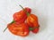 Red chili peppers for cooking in art form