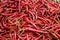 Red Chilli Background. India Ingredient for Sale in Market