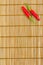 Red chilli on a bamboo mat