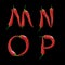 Red chilli pepper capital letters alphabet - letters M-P