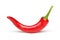 Red chilli pepper on white