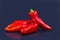 red chilli vegetable on black background