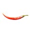 Red chilli with white background.