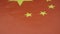 Red China flag with five gold stars in upper left corner