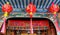 Red chinese asian lanterns in chinese temple