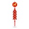 Red chinese firecracker flat icon.