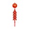 Red chinese firecracker flat icon.