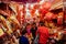 Red Chinese lantern shop in Bangkok China town - Yaowarat