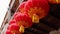 Red Chinese lanterns in the temple in China town