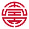Red chinese longevity symbol