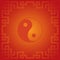 Red Chinese yin yang background