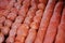 Red chorizo gut shaped for sale at public market