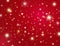 Red Christmas background with glowing lights. Merry Christmas card with sparkles and stars. Luxury traditional Holiday