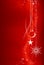 Red Christmas background with ornaments