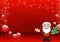 Red Christmas Background With Santa - 2