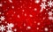 Red Christmas background, white snowflakes, bright, holiday, new year, winter, glitter