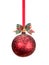 Red Christmas ball with gold decoration