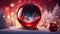 red christmas ball highly intricately detailed Christmas background, red background