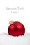 Red Christmas ball ornament/bauble on white