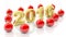 Red Christmas balls and golden text 2016