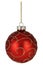 Red Christmas bauble with gold decoration