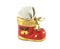 Red Christmas bootee with gift