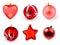 Red christmas boubles or balls isolated collection