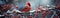 Red Christmas Cardinal Bird on the Branch on a Wintery Snowy Day Banner. Generative AI